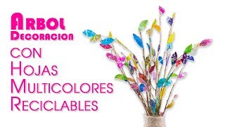 La Mejor Decoración de Arbol con Hojas Multicolores Reciclables [upl. by Hsevahb]