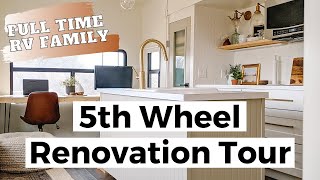 RV Renovation REVEAL TOUR  Before amp After  Huge Kitchen  FullTime RV Family [upl. by Igig449]