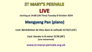 St Marys Perivale LIVE  Mengyang Pan piano [upl. by Claudio]