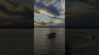 Sailboat Returns Home at Sunset  Wooden Boat Serenity [upl. by Layney]