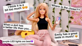 Emily Reacts to Comments on her NEW Room  Emily’s Vlog  Trendy Barbie Doll Room [upl. by Alamaj241]