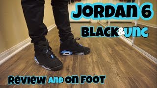 Jordan 6 Unc Review  On Foot [upl. by Ecirtra]