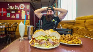 YOU ONLY GET 30 MINUTES TO FINISH THIS GIANT DELI SANDWICH CHALLENGE IN MICHIGAN  BeardMeatsFood [upl. by Nennerb]