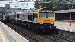 GBRf convoy including the newest addition  66794667996900166758 at Stafford [upl. by Brigit559]