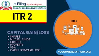 ITR2 Filing for Capital GainLoss on SharesMutual FundsCryptoProperty AY 202425 FY 202324 [upl. by Melonie840]