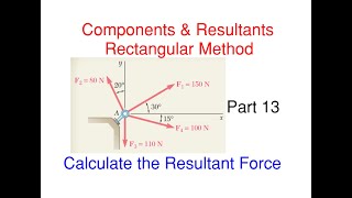 How to Find Resultant Force for the Forces Shown – Statics Components and Resultants Problem 13 [upl. by Alleyne]