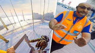 INSANE SECURITY ESCAPE O2 ARENA SUNRISE CLIMB [upl. by Angle]