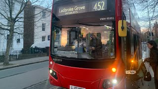 A journey on bus 452 from Vauxhall to Wandsworth road LJ17 WRU VMH 45331 [upl. by Garges]