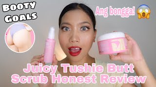 JUICY TUSHIE BUTT WHITENING SCRUB amp BRIGHTENING SERUM REVIEW  NAKAKAPUTI NG SINGIT  Belle Merto [upl. by Rhonda749]