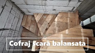 Cofraj scara balansata din betonBalanced concrete stair formwork [upl. by Derron]