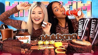 ASMR MUKBANG CHOCOLATE DESSERTS  ICE CREAM COOKIES CAKE  feat ALISHA from XO TEAM [upl. by Chansoo387]