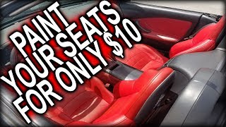 HOW TO PAINT YOUR CAR SEATS RED FOR JUST 10 QUICK FIX [upl. by Muriah]