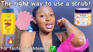 A brightening body scrub will give you faster skin brightening🔥💯 how to use a body scrub ✅ [upl. by Adhamh]