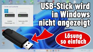 USBStick wird in Windows nicht erkannt  USBStick reparieren [upl. by Carline]