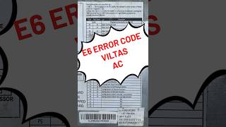 E6 error code voltas ac acwork viralvideo acrepair vlog youtuber [upl. by Lafleur]