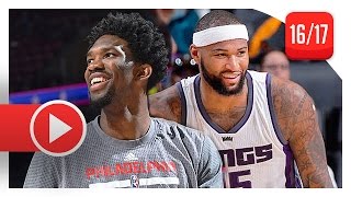 Joel Embiid vs DeMarcus Cousins BIG MEN Duel Highlights 20161226 Kings vs Sixers  MUST WATCH [upl. by Bamby223]