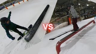 Snowboarder vs Skier With Nicolas Germay  Landgraaf Snowworld [upl. by Ettenirt]