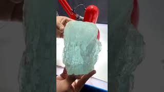 Huge allside etched aquamarine 36kgs crystals jade quartz minerals live gemshow gemsstock [upl. by Anetta]