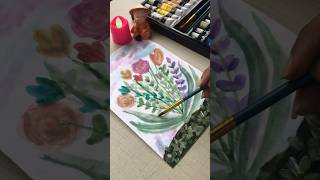 Watercolours painting💐🎨🖌✨ watercolor painting satisfying shorts [upl. by Selegna807]