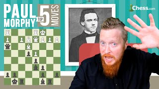 Paul Morphys 5 Most Brilliant Chess Moves [upl. by Atiuqahs297]