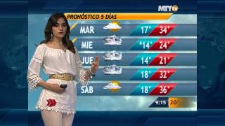 Fannia Lozano y el clima en Las Noticias Monterrey 0900 AM 22Abr2013 Full HD [upl. by Annahahs]