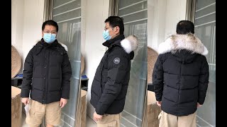 Canada Goose Wyndham Parka Black Label Try On Review [upl. by Llerraj]