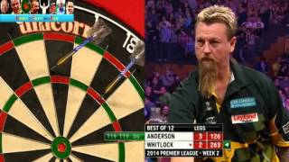 PDC Premier League of Darts 2014  Week 2  Whitlock vs Anderson [upl. by Blakeley180]