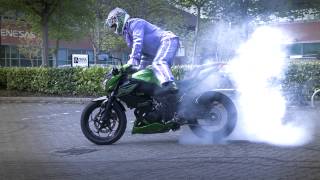 Kawasaki Z300 Extreme Stunt Parking With Bellboy Bowers [upl. by Orfurd]