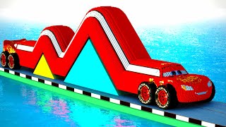 LONG CARS vs TRIANGLE SPEED BUMPS in Teardown [upl. by Salene]