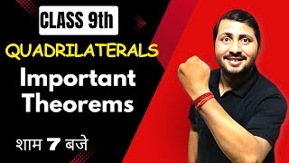 Quadrilaterals  Theorems Parallelogram Class 9 Maths Chapter 8 LIVE by Rajeev Sir cbse ncert [upl. by Jada]