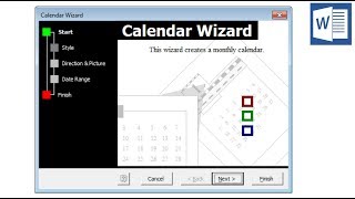 MS Word  Calendar Wizard  download install amp use make 201819 calendars [upl. by Annawahs869]