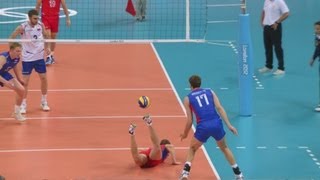 Mens Volleyball Preliminary Round  RUS v SRB  London 2012 Olympics [upl. by Brinn87]