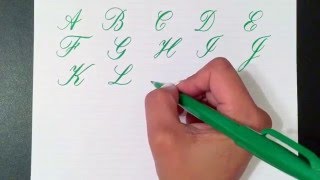 Writing the Copperplate Calligraphy Alphabet with a Pentel Touch Brush Pen [upl. by Hourigan599]