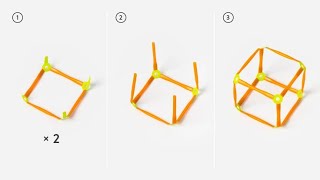 Hexahedron platonic solid using strawbees  make a cube using strawbees [upl. by Amethyst100]