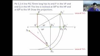 Engineering Drawing  Projections of Lines  3060 problem [upl. by Nedrah]