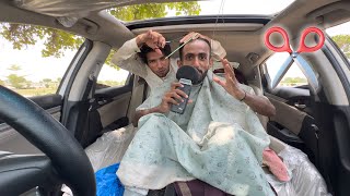 ASMR Real Barbershop Haircut In Car 🚗 [upl. by Malinowski352]