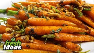 Easy Glazed Carrots Recipe with Maple Syrup amp Walnuts  Woolworths [upl. by Chlo]