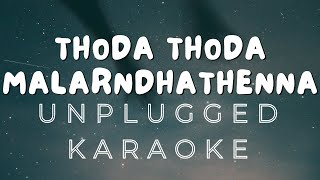 Thoda Thoda Malarndhathenna Unplugged Karaoke with Lyrics  Suhas Bachu [upl. by Enohpets]