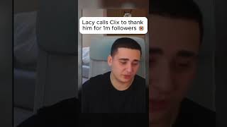 Faze Lacy calls Clix thankfully crying for 1 million follwers in one year 😭😭 [upl. by Seale503]