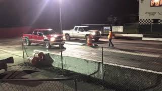 Just two old Lb7 Duramax trucks going at it on the track [upl. by Oberheim590]