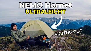 Ultraleicht Zelt TEST Nemo Hornet Osmo  Semifreistehend [upl. by Anaeirb68]