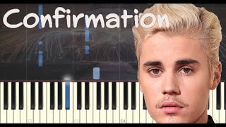 Justin Bieber  Confirmation  Piano Tutorial [upl. by Saduj768]