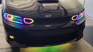 Charger Custom RGBW Flow Headlights  Halos amp DRLs [upl. by Anastas]