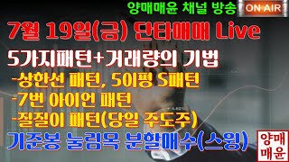 양매매윤7월 19일금주도주 단타매매 Live 5가지패턴거래량 amp 기준봉 눌림목 분할매수스윙 [upl. by Labotsirhc]