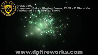 14G PRO FIREWORKS PFX23E007 Compound Cake Staying Power 200S 2 Min Vert Variegated Color Report [upl. by Samot]