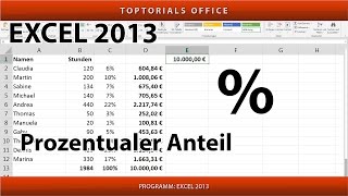 Prozentualen Anteil berechnen Excel [upl. by Nidia]