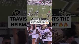 TRAVIS HUNTER HITS HEISMAN POSE AFTER INTERCEPTION VS BAYLOR [upl. by Asen]