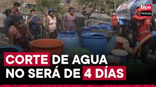 Sedapal corte de agua no será de cuatro días seguidos informa el Colegio de Ingenieros [upl. by Aknahs875]