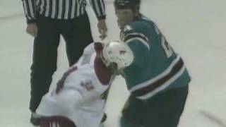 Daniel Winnik vs Travis Moen Mar 28 2009 [upl. by Alemahs]