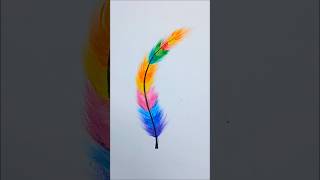 Easy Feather Art Drawing  Oil Pastels Painting yt art shorts ytshorts diy MissAgrawal21kids [upl. by Galvin353]